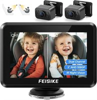 FEISIKE Baby Car Camera, 1080P Dual-Channel 5 inch