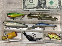 Fishing lures lot in box