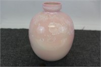 Pink Crystalline Art Pottery Bulbous Vase