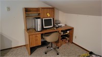 Wood Computer Desk with FPD1730 Computer