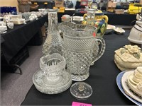 Vintage Decanters, Pitcher, And Other Cut Glass