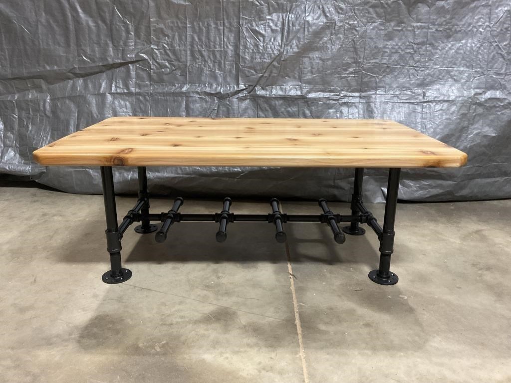 Red cedar coffee table w/shelf