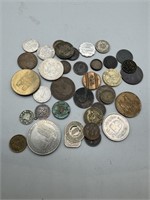 Baggie of Foreign Coins/Tokens