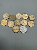 Lot of (12) Presidential Dollars & Susan B Anthony
