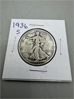 1936-S Silver Walking Liberty Half Dollar