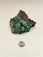 HEAVY ORE ROCK WITH GREEN & BLUE STONES