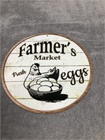 Metal Farmer's Market Sign   Eggs