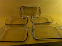 5 Assorted Anchor Baking Dishes 9" x 13"-15"