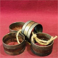 Set Of 4 Silver-Plate On Brass Napkin Rings
