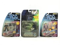 1 Star Wars and 2 Star Trek Figures NOS