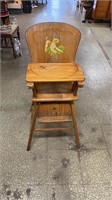 Vintage 36" Wooden High Chair