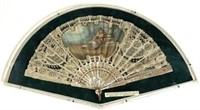 Circa 1880 Hand-Painted Mother-of-Pearl Fan.