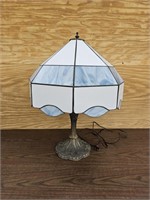 Lamp with Slag Glass Shade, 26" tall