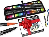 *NEW Dual Tip Brush Pens Double Sided-Pack of 36