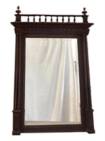 Dark Stained Mirror with Cornice