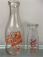 Pair of Vintage Wingham Dairy Bottles