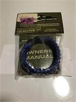 Blue and white EMS Survival Bracelet 8.5