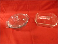 Pyrex cooking dishes.