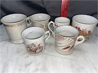 6 vintage mugs