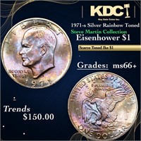 1971-s Silver Eisenhower Dollar Rainbow Toned Stev