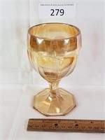Small Marigold Carnival Glass Goblet