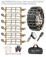 Agnuk Thickened Snow Chains, 6 Pack