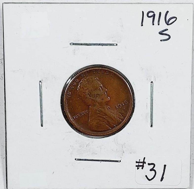 1916-S  Lincoln Cent   F