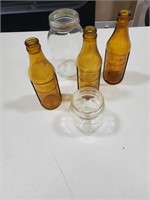 1 cup Amber Glass apothecary bottles with 1/2