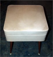 Vintage Mid Century 16" Square Padded Seat Chest
