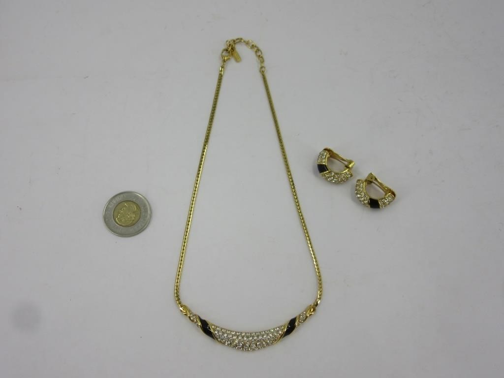 Collier et boucle d'oreille vintage signés