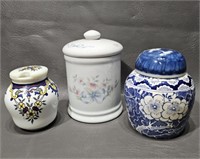 Small Pottery Canisters -Ginger Jar, Condiment