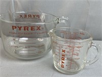 8 Cup & 2 Cup Pyrex Measuring Cups