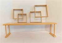 Wood Table Shelf and Wall Shelves