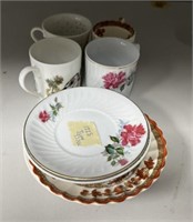 Set of Demitasse Porcelain Cups and Saucers