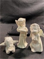 (3) Pc Ceramic Angels White Pearl Color Tallest