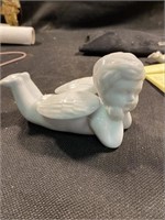 Ceramic Cherub Figurine 6.25" L x 3.5" W