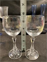 Set Of Crystal Stemmed Aperitif Glass 5.75" H 2"