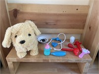 Battery Operated Dog Plush with Care Kit