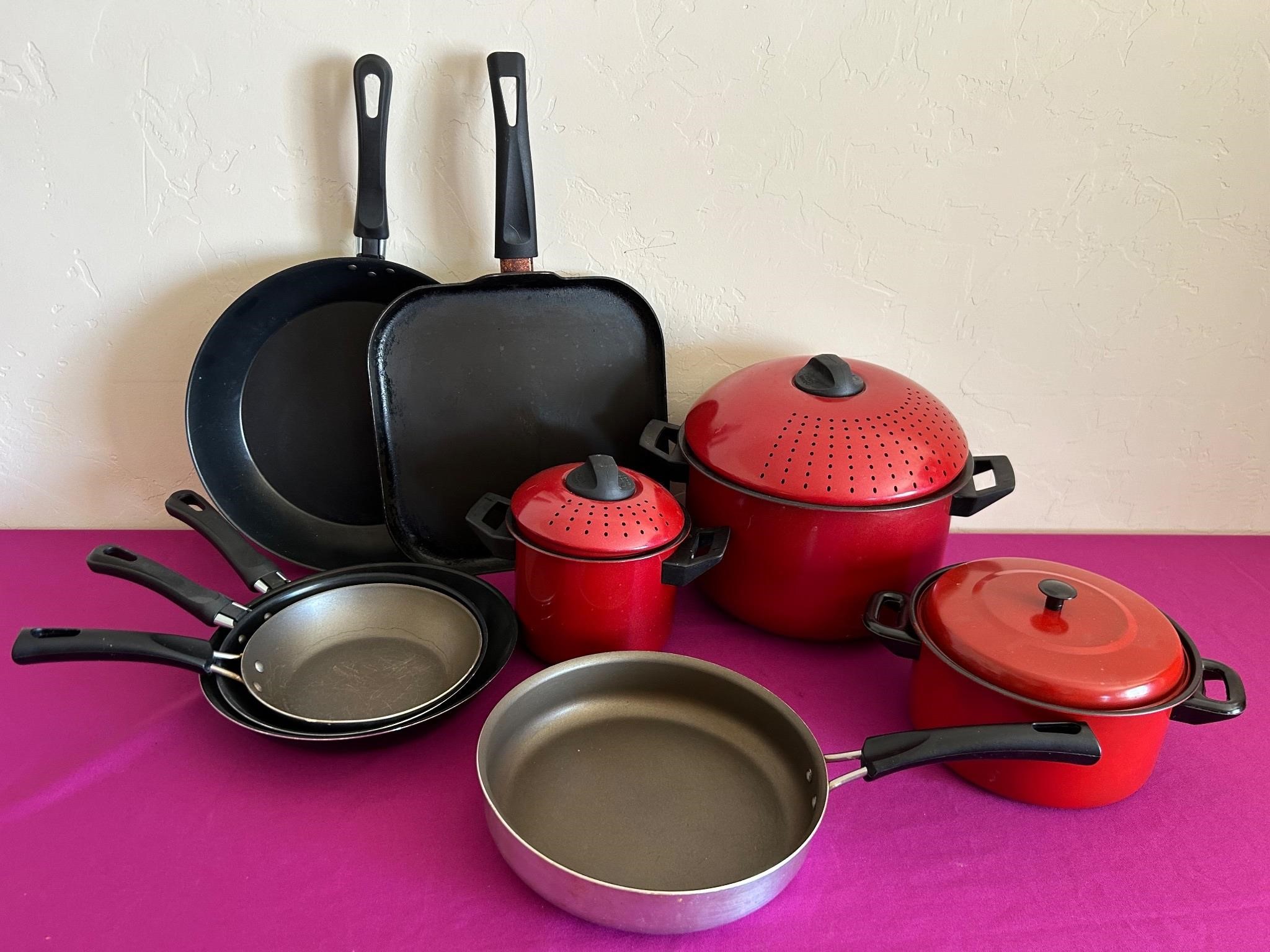 Frying Pans and Red Pots
