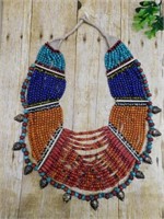 CEREMONIAL AFRICAN TRADE BEAD NECKLACE ROCK STONE