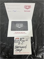 $100 Sherwood Co-op Gift Card. Donated by