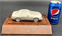 Pewter Mercedes 500SL on Wooden Desk Display