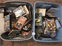 (2) Totes of VHS  & DVD Movies