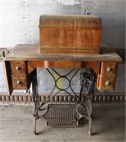 Davis Treadle Sewing Machine w/ Cast Iron Base