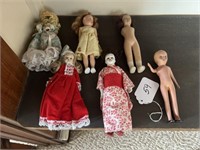 Shelf Lot of Dolls & Related Items