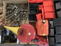 Table Lot Clamps, Parts Bins, Drills