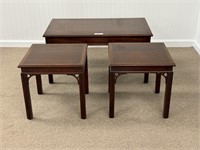 Mahogany Coffee Table & 2 End Stands