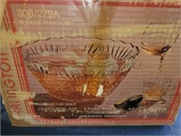 Punch Bowl Set with Cups and Hooks and Ladle