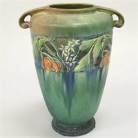 Roseville Baneda 12" green vase