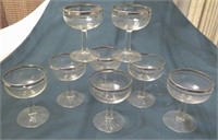 Glasses- stemmed  - silver rim (8)